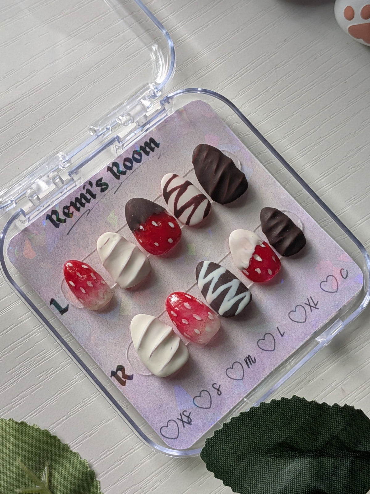 Chocolate Covered Strawberry Nails