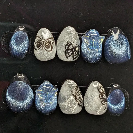 Cateye Butterfly Press on Nails